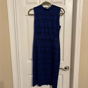 Vince Camuto Royal Blue Lace Midi Dress